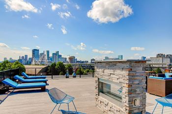 Rooftop terrace with fireside lounge